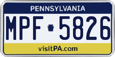 PA license plate MPF5826