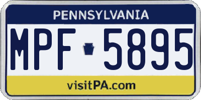 PA license plate MPF5895