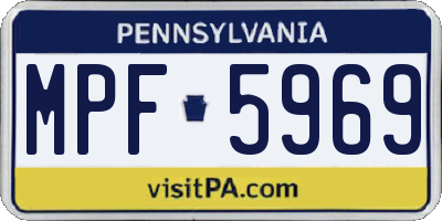 PA license plate MPF5969