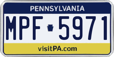 PA license plate MPF5971
