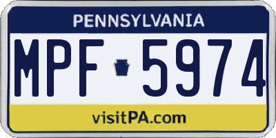 PA license plate MPF5974