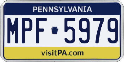 PA license plate MPF5979
