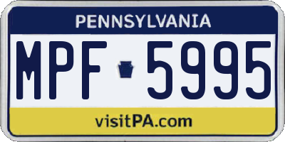 PA license plate MPF5995