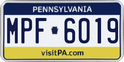 PA license plate MPF6019