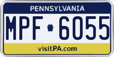 PA license plate MPF6055