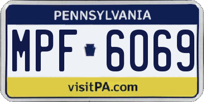 PA license plate MPF6069