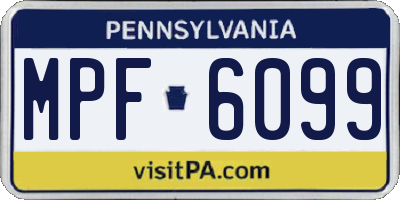 PA license plate MPF6099