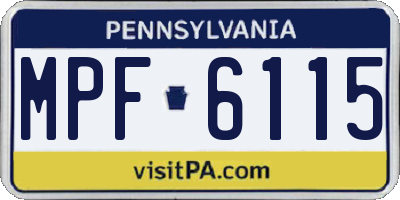 PA license plate MPF6115