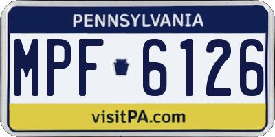 PA license plate MPF6126