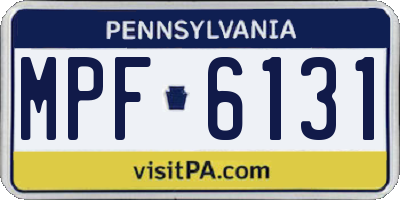 PA license plate MPF6131