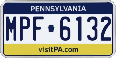 PA license plate MPF6132