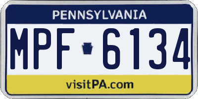 PA license plate MPF6134