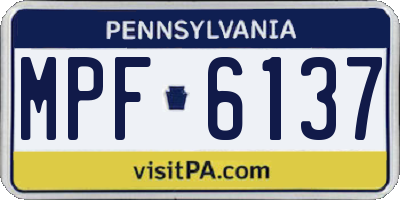 PA license plate MPF6137