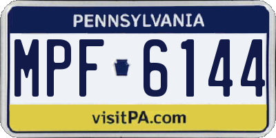 PA license plate MPF6144