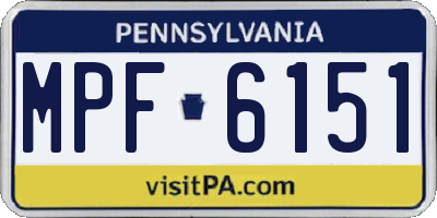 PA license plate MPF6151