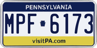 PA license plate MPF6173