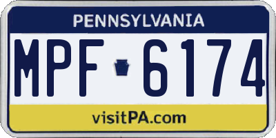 PA license plate MPF6174