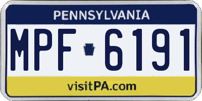 PA license plate MPF6191
