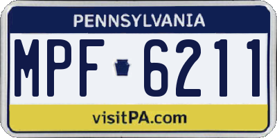 PA license plate MPF6211