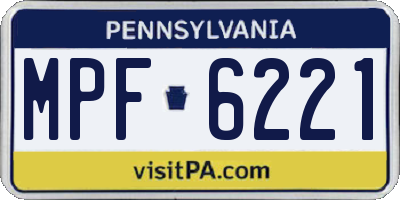 PA license plate MPF6221