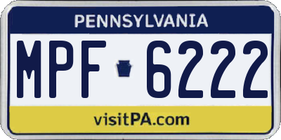 PA license plate MPF6222