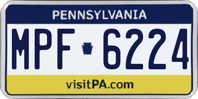 PA license plate MPF6224