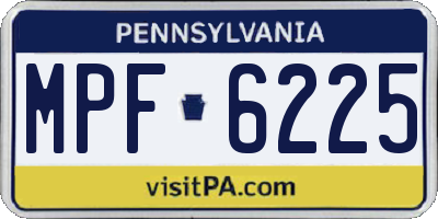 PA license plate MPF6225