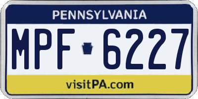 PA license plate MPF6227