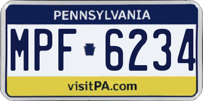 PA license plate MPF6234