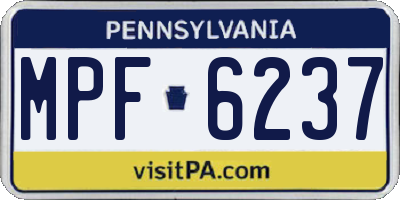 PA license plate MPF6237