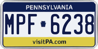 PA license plate MPF6238