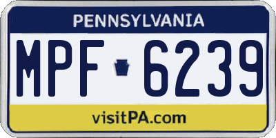 PA license plate MPF6239