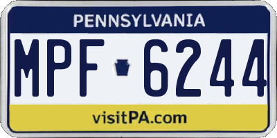 PA license plate MPF6244