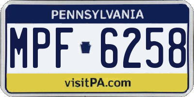 PA license plate MPF6258