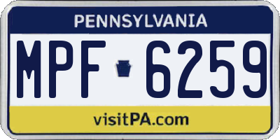 PA license plate MPF6259