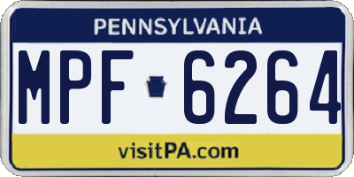 PA license plate MPF6264