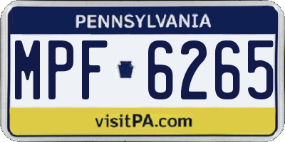 PA license plate MPF6265