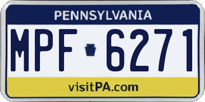 PA license plate MPF6271