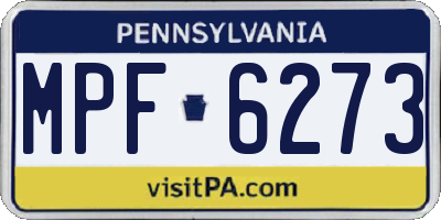 PA license plate MPF6273