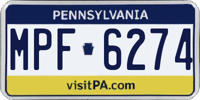 PA license plate MPF6274