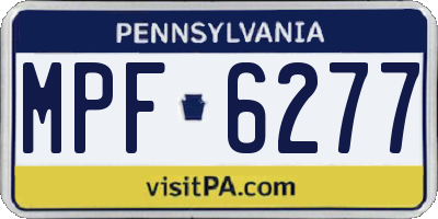 PA license plate MPF6277