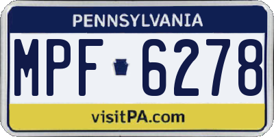 PA license plate MPF6278