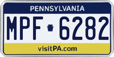 PA license plate MPF6282