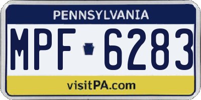 PA license plate MPF6283