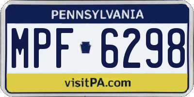 PA license plate MPF6298