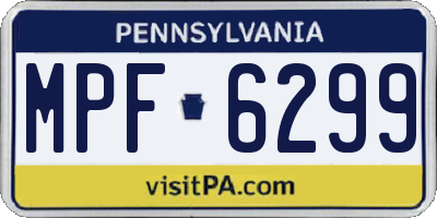PA license plate MPF6299