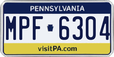 PA license plate MPF6304
