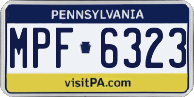 PA license plate MPF6323