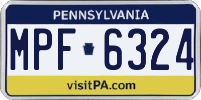 PA license plate MPF6324