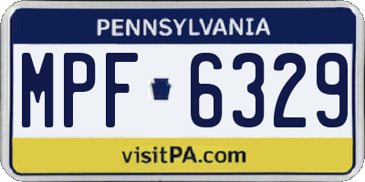 PA license plate MPF6329